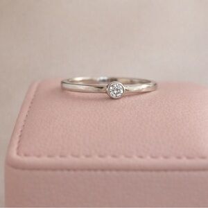 Sterling Silver Solitaire 925 Ring zircon band